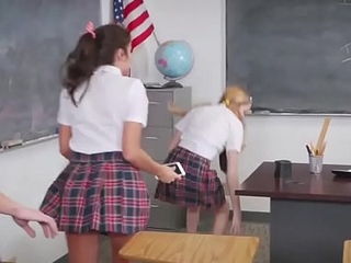 Minuscule teen ass rim and two brunette one guy xxx After School Detention