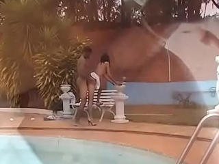 Lucky guy fucks hawt youthful latina in her asshole by the pool
