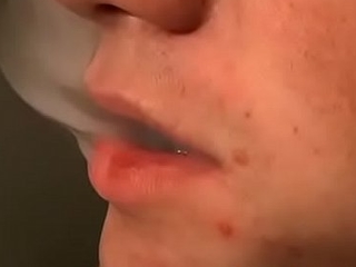 Hot Bryce Corbin smokes together with masturbates after shaving his junk